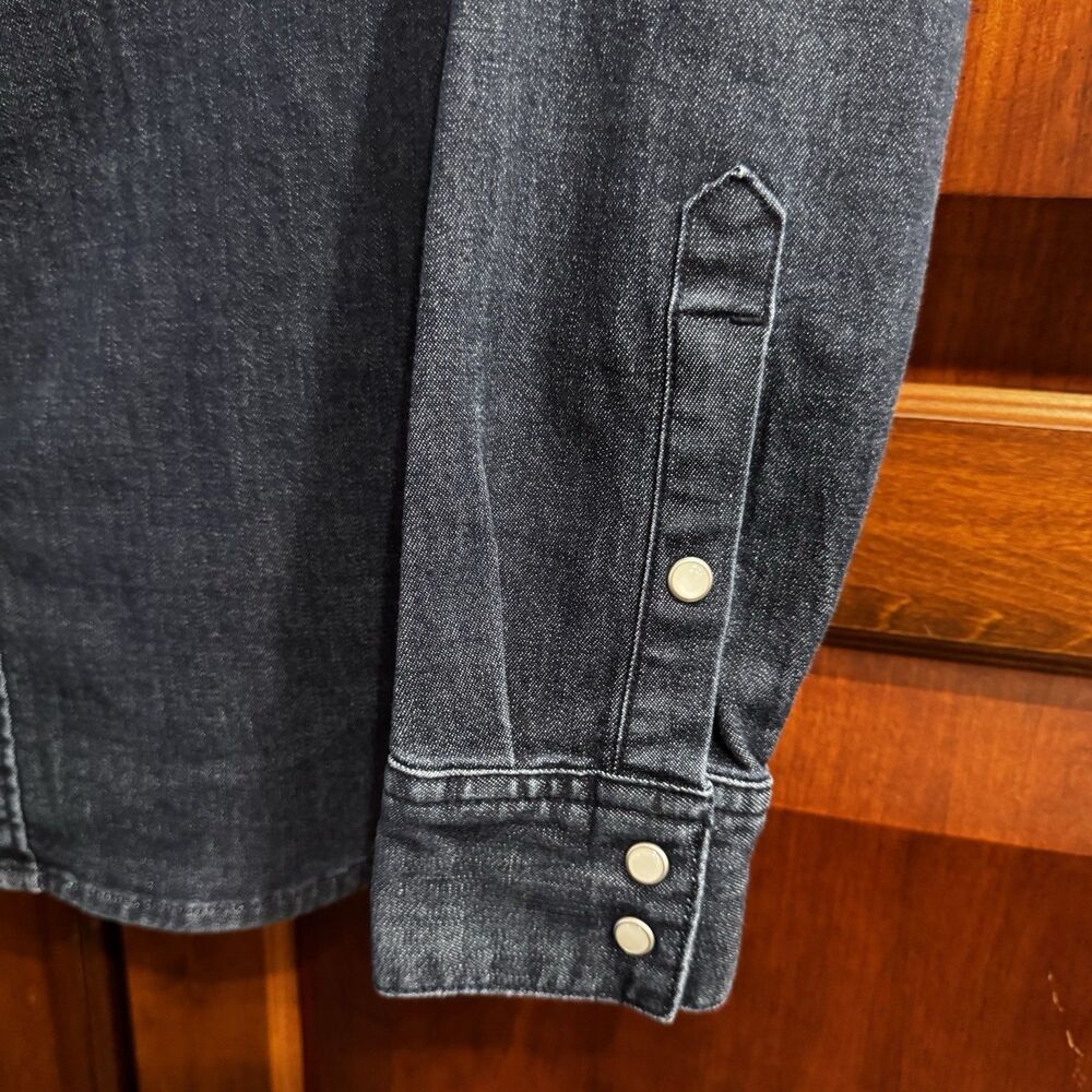 Levi’s Women's Indigo Denim Western Snap Shirt Tailored Fit XS - Picture 7 of 12